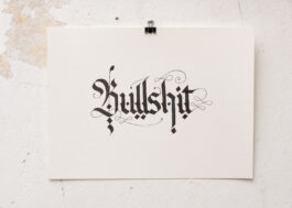 „Bullshit“ Handgeschriebene Kalligrafie