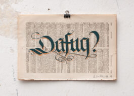 „Dafuq?“ Siebdruck Graugrün & Kupfer