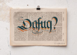 „Dafuq?“ Siebdruck Graugrün & Kupfer