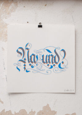 „Na Und?“ Siebdruck Blau & Kupfer