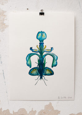 „Grow a Pair“ Siebdruck mit Aquarell