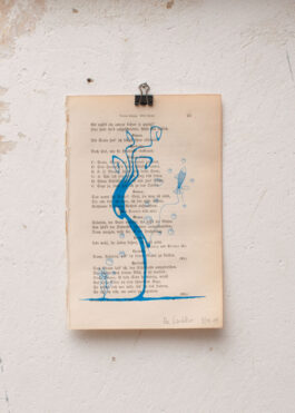 „Spiralenkind – Blumenfischblasen“ Siebdruck Blau